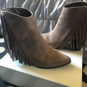 Fringed booties